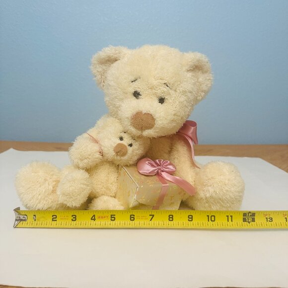 RBI Beige Bears Mother And Cub Ron Banafato 10” Mom Baby Plush With Gift Box - Picture 10 of 11